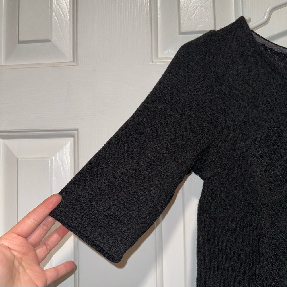 Anthropologie Deletta black boucle sequin peplum half sleeve sweater top S - Picture 8 of 14